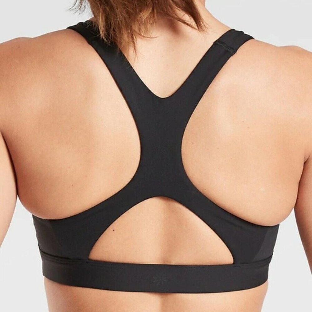 NWT Athleta S Black A - C Ultimate Bra In Supersonic Run Train HIIT Wicking - Picture 3 of 5